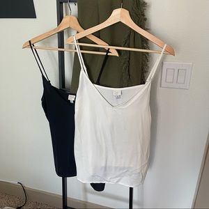 Two Silky Tanks - Black & Cream